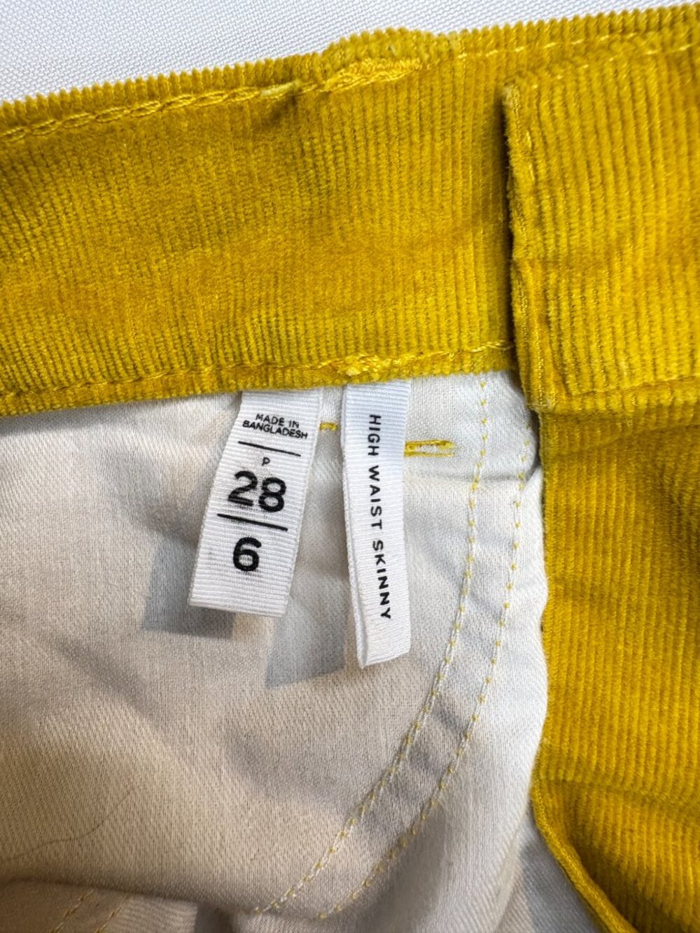 LOFT Mustard Yellow High-Waisted Skinny Corduroy Pants - Picture 8 of 8